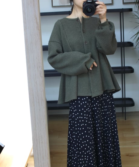 chain knit peplum cardigan