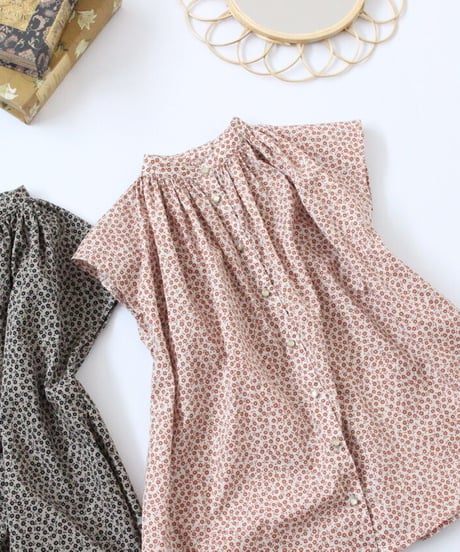 rétro flower gather one-piece