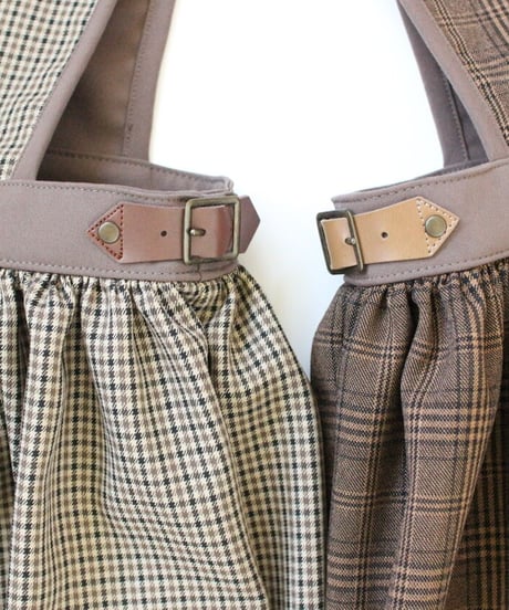 AW check/apron one-piece