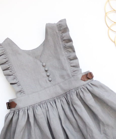 やさしいリネン/ハーフトップくるみボタン(5個set)