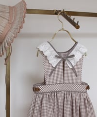gingham check⚚apron one-piece