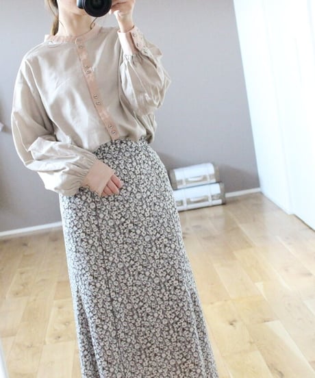 leopard flower piping skirt