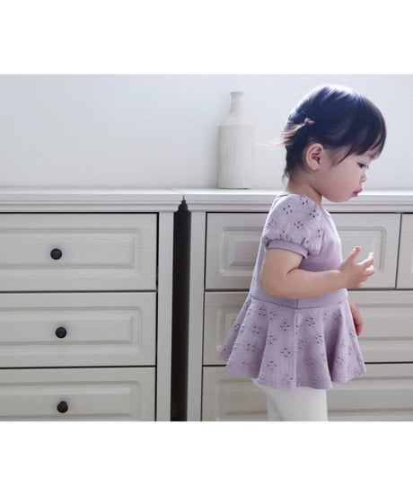 peplum puff sleeve cut&sew