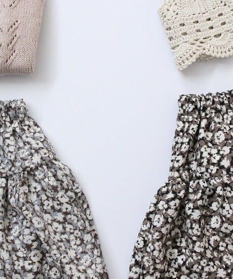 120/130  leopard flower tiered skirt