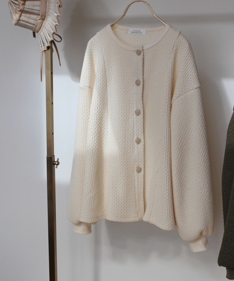 chain knit peplum cardigan