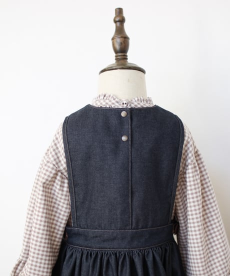 Indigo apron  one-piece