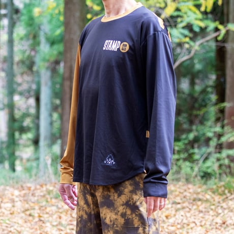 【STAMP RUN&CO】STAMP LONG SLEEVE TEE (STAMP BIG LOGO -BLACK&BROWNS)
