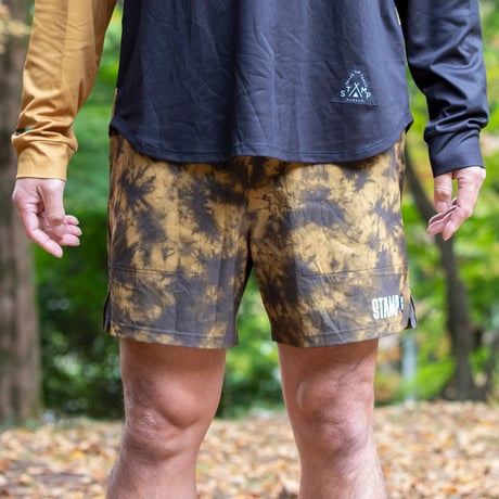 【STAMP RUN&CO】STAMP 3 POCKET SHORTS (TIEDYE -BLACK＆BROWNS)