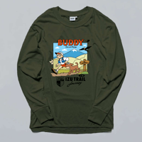 【BUDDY John and Chappy meets ITJ】- Mt.DARUMA - LS Tee. カーキ