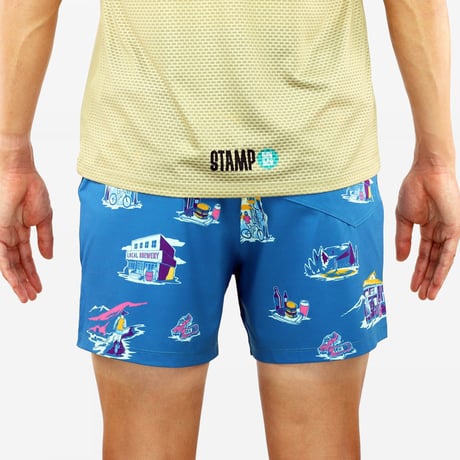 【STAMP RUN&CO】3 POCKET SHORTS -LOCAL MOUNTAIN-（LIGHT BLUE）