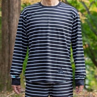 【STAMP RUN&CO】STAMP LONG SLEEVE TEE (BORDER -BLACK&WHITE-)