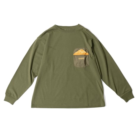 【PARKS PROJECT】ECORICH MT.FUJI POCKET L/S TEE(OLIVE)