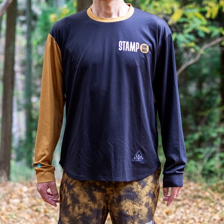 【STAMP RUN&CO】STAMP LONG SLEEVE TEE (STAMP BIG LOGO -BLACK&BROWNS)