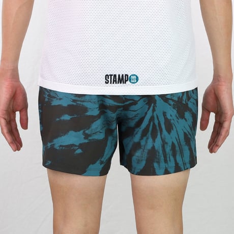 【STAMP RUN&CO】3 POCKET SHORTS -TIE DYE-（BLACK/GREEN）