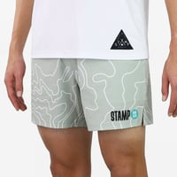 【STAMP RUN&CO】3 POCKET SHORTS CONTOUR LINE (PASTEL GRAY)
