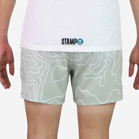 【STAMP RUN&CO】3 POCKET SHORTS CONTOUR LINE (PASTEL GRAY)