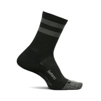 【Feetures】ELITE LIGHT CUSHION MINI CREW BlackGrayHighTopStripe