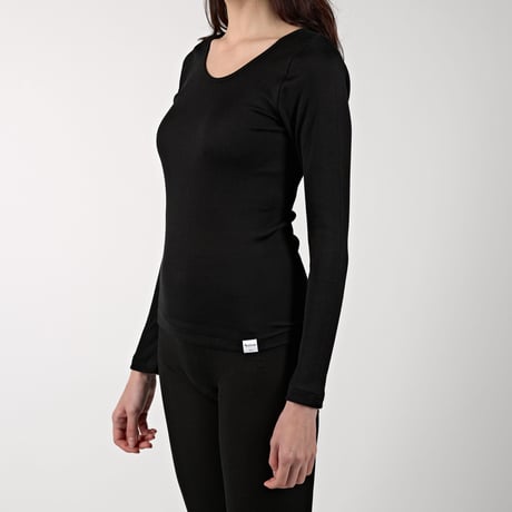 SILK RIB LONG SLEEVE【BLACK】Size MｰL