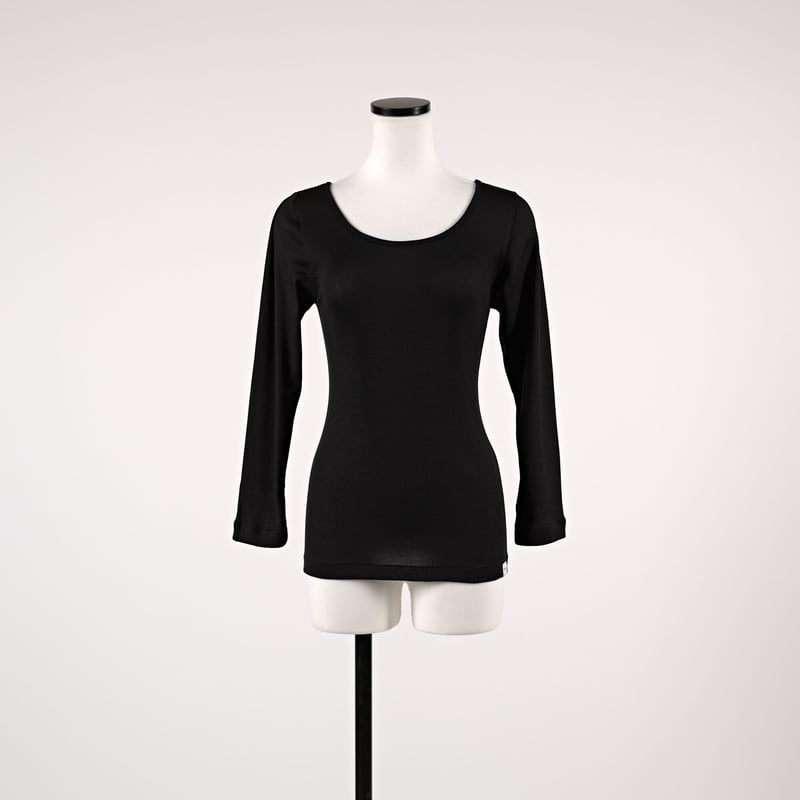 SILK RIB LONG SLEEVE【BLACK】MーL | lesbutte SILK RIB LONG SLEEVE【BLACK】MーL | lesbutte