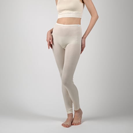 SILK RIB LEGGINGS【IVORY】Size M-L