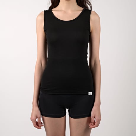 SILK RIB TANKTOP【BLACK】Size M-L