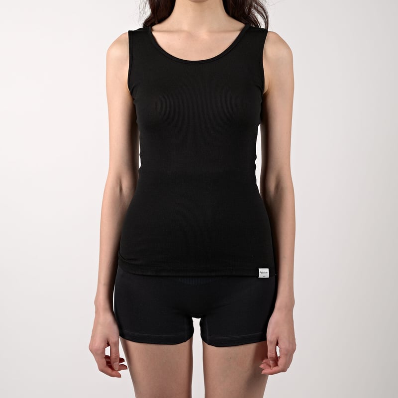 SILK RIB TANKTOP【BLACK】Size M-L | lesbutte