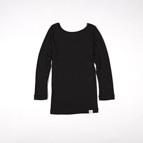 SILK RIB LONG SLEEVE【BLACK】Size MｰL