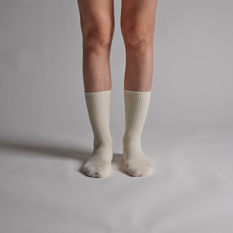 MERINO-WOOL CHEWY SOCKS-IVORY