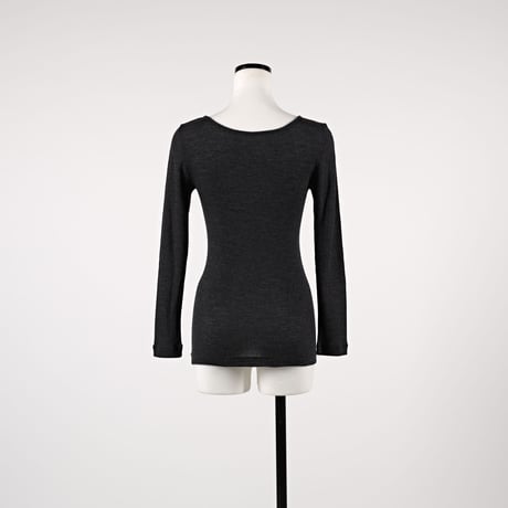 WOOL RIB LONG SLEEVE【CHARCOAL】Size M-L