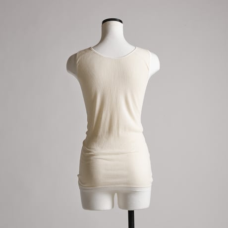 AIRY-COTTON-RIB TANK-TOP【WHITE】
