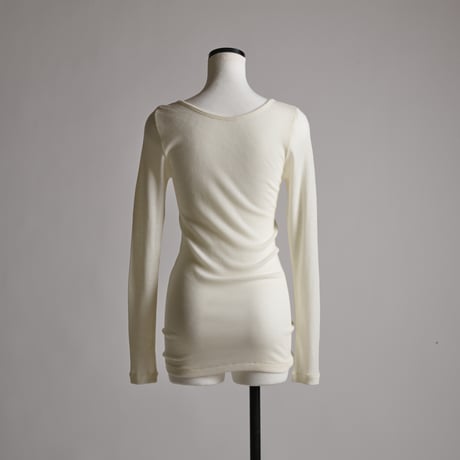 WOOL RIB LONG SLEEVE【IVORY】Size M-L