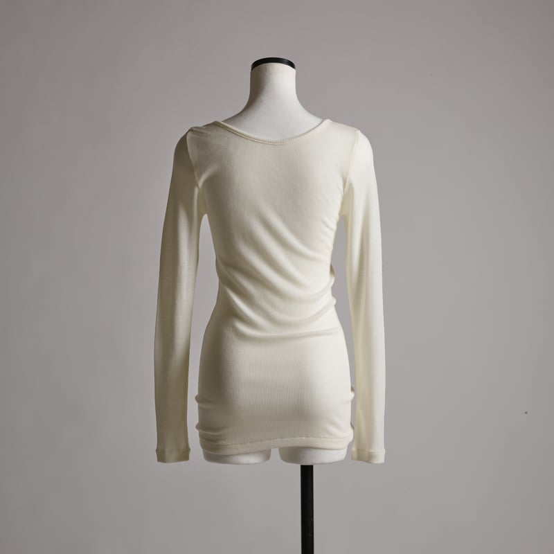 WOOL RIB LONG SLEEVE【IVORY】Size M-L | lesbutte