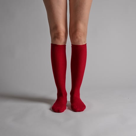 MERINO-WOOL CHEWY HIGH-SOCKS-RED