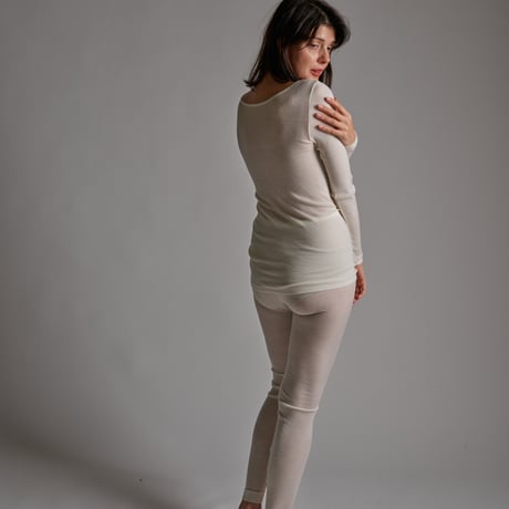 WOOL RIB LONG SLEEVE【IVORY】Size M-L