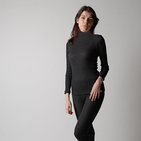 WOOL-RIB HIGH-NECK【CHARCOAL】Size M-L