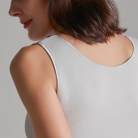 AIRY-COTTON-RIB  TANK-TOP【LIGHT GRAY】