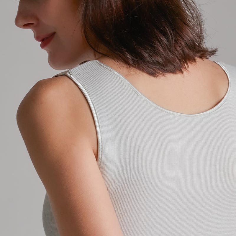 AIRY-COTTON-RIB TANK-TOP【LIGHT GRAY】 | lesbutte