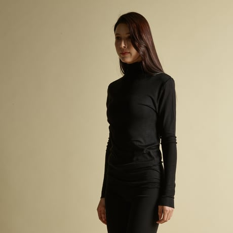 SILK-VEIL HIGH-NECK【BLACK】Size M-L