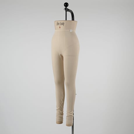 SUVIN GOLD COTTON RIB LEGGINGS【ECRU】Size M-L