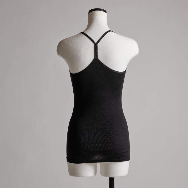 SILK RIB BRA-CAMISOLE 【BLACK】Size LL | lesbutte
