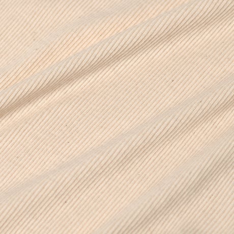 SUVIN GOLD COTTON RIB LONG SLEEVE【ECRU】Size M-L