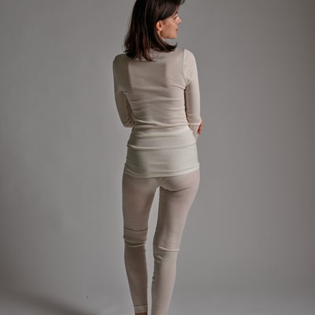 WOOL RIB HIGH−NECK【IVORY】Size M-L