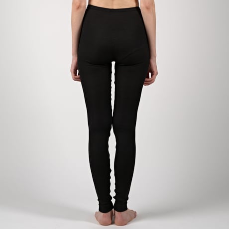 SILK RIB LEGGINGS【BLACK】Size M-L