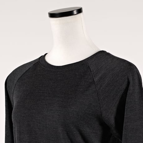 WOOL TENJIKU RAGLAN LONG SLEEVE【CHARCOAL】Size M-L
