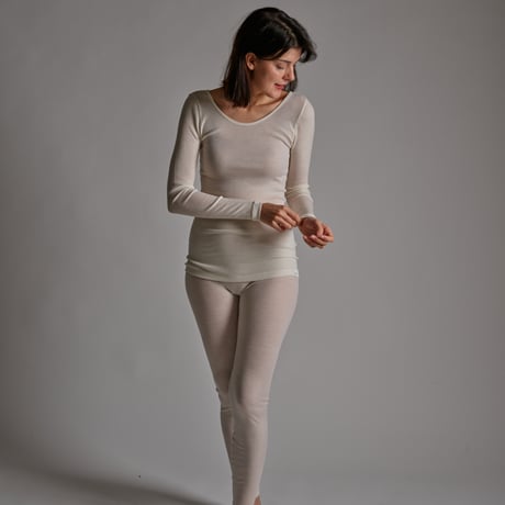 WOOL RIB LONG SLEEVE【IVORY】Size M-L