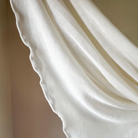 SILK-VEIL BOAT-NECK【IVORY】Size M-L