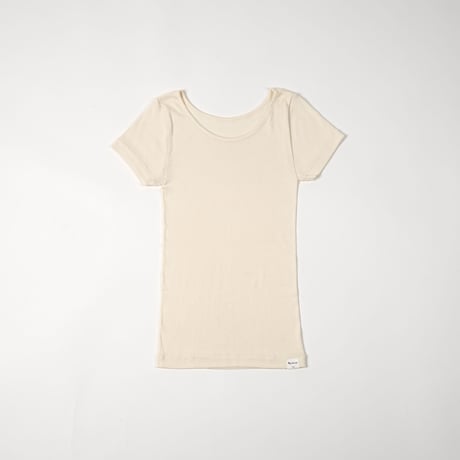 SILK RIB FRENCH SLEEVE【IVORY】Size M-L