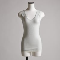 AIRY-COTTON-RIB  TANK-TOP【LIGHT GRAY】