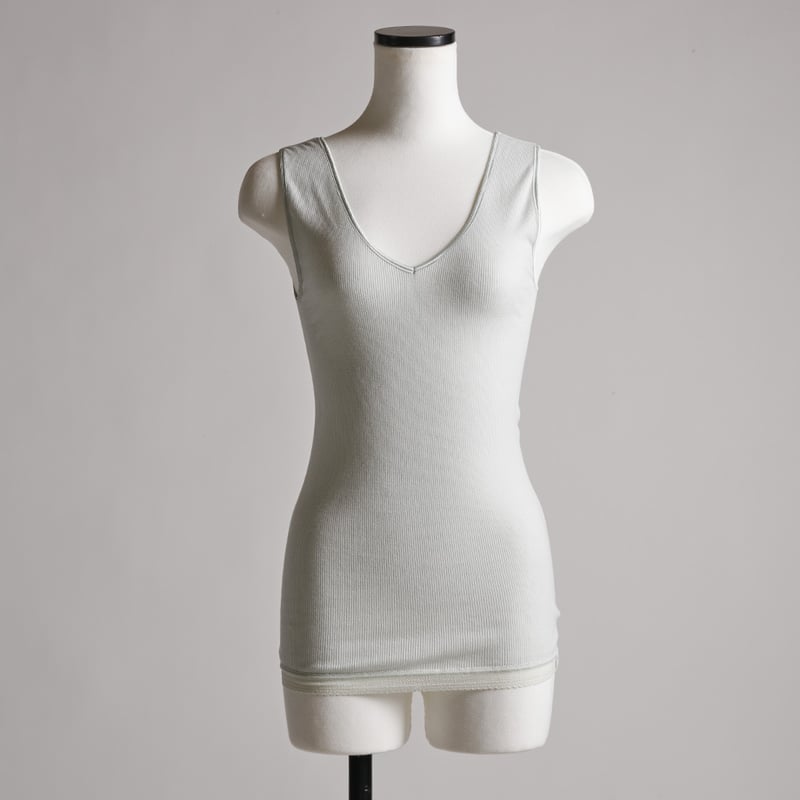 AIRY-COTTON-RIB TANK-TOP【LIGHT GRAY】 | lesbutte