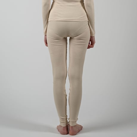 SUVIN GOLD COTTON RIB LEGGINGS【ECRU】Size M-L